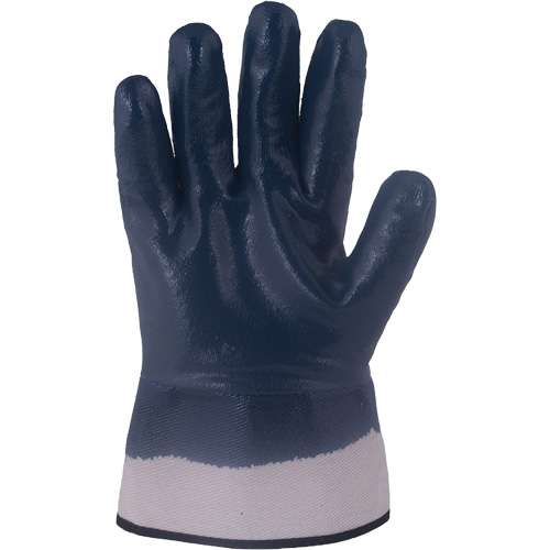 Gants bleu marine avec manchettes renforc&eacute;es &agrave; entoilage coll&eacute; Horizon, T-Grand, R&ecirc;vetement Nitrile, Enveloppe en Jersey/Coton Stor-it Systems