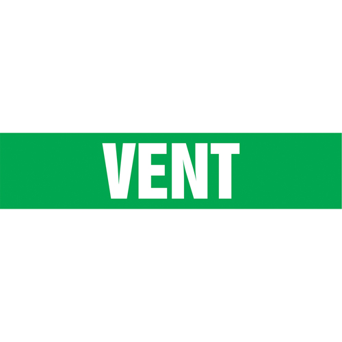 Marqueurs de tuyau "Vent", Autocollant, 4" h x 24" la, Blanc/vert Stor-it Systems