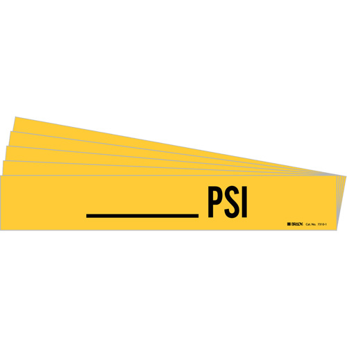 Marqueur de tuyau PSI, Autocollant, 2-1/4" h x 14" la, Noir sur jaune Stor-it Systems