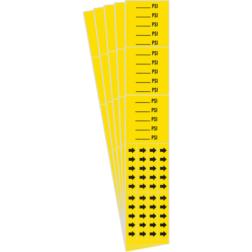Marqueurs de tuyau PSI, Autocollant, 2-1/4" h x 2-3/4" la, Noir sur jaune Stor-it Systems