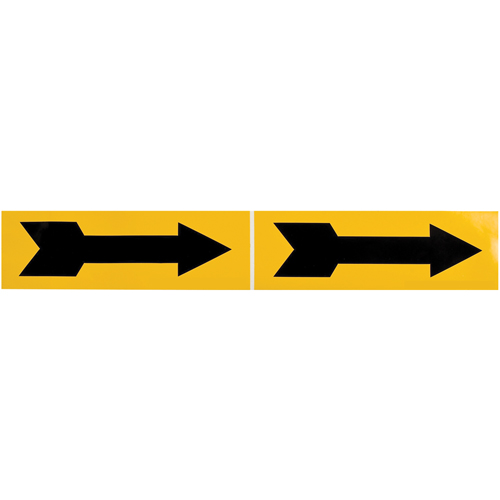 Marqueur de tuyau  Arrow, Autocollant, 2-1/4" h x 7" la, Noir sur jaune Stor-it Systems