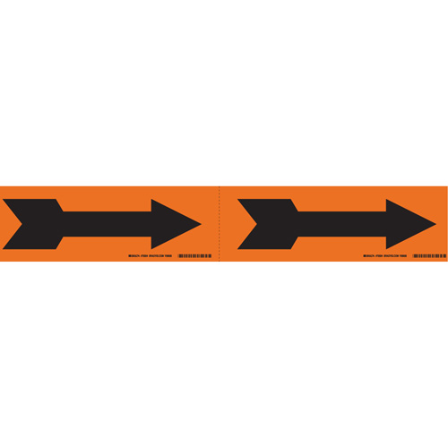 Marqueurs de tuyau avec fl&egrave;ches, Autocollant, 2-1/4" h x 7" la, Noir/orange Stor-it Systems