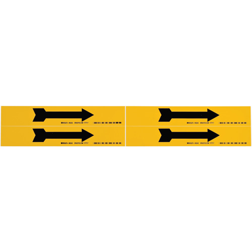 Marqueur de tuyau  Arrow, Autocollant, 1-1/8" h x 7" la, Noir sur jaune Stor-it Systems