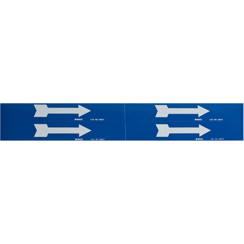 Marqueurs de tuyau avec fl&egrave;ches, Autocollant, 1-1/8" h x 7" la, Blanc/bleu Stor-it Systems