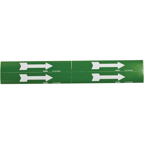 Arrow Pipe Markers, Self-Adhesive, 1-1/8" H x 7" W, White on Green Stor-it Systems