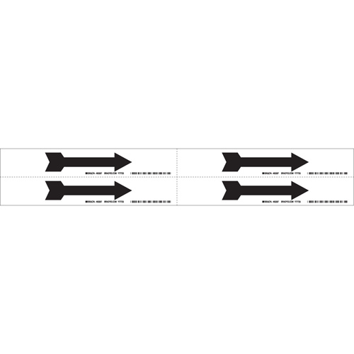 Arrow Pipe Marker, Self-Adhesive, 1-1/8" H x 7" W, Black on White Stor-it Systems