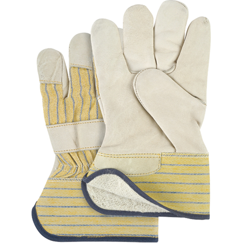 Abrasion-Resistant Winter-Lined Fitters Gloves, Ladies, Grain Cowhide Palm, Cotton Fleece Inner Lining Stor-it Systems