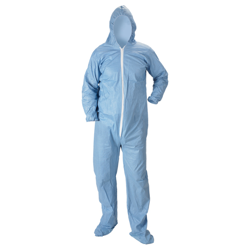 Combinaison &agrave; capuchon ignifuge Pyrolon Plus 2 avec bottes, Petit, Bleu, Tissu ignifug&eacute; Stor-it Systems