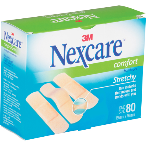 Nexcare Comfort Strips, Rectangular/Square, 3", Fabric, Sterile Stor-it Systems