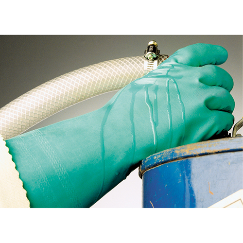 Gants &agrave; prise emboss&eacute;e &agrave; motif en Z StanSolv, Taille Moyen/8, 14" lo, Nitrile, Doublure en Interlock, 11 mils Stor-it Systems