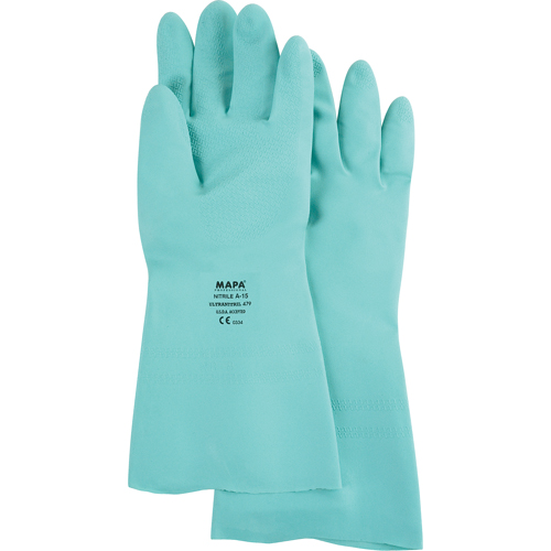 StanSolv&reg; Z-Pattern Grip Gloves, Size Large/9, 13" L, Nitrile, 15-mil Stor-it Systems