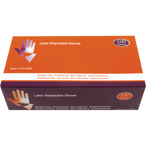 Gants calibre industriel, Moyen, Latex, Poudr&eacute;s, Blanc Stor-it Systems