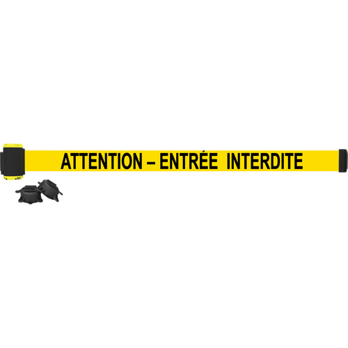 Wall Mount Barrier, Plastic, Magnetic Mount, 7', Black and Yellow Tape Stor-it Systems