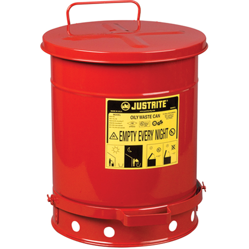 Contenants pour d&eacute;chets huileux, Homologu&eacute; FM/List&eacute; UL, 10 gal. US, Rouge Stor-it Systems