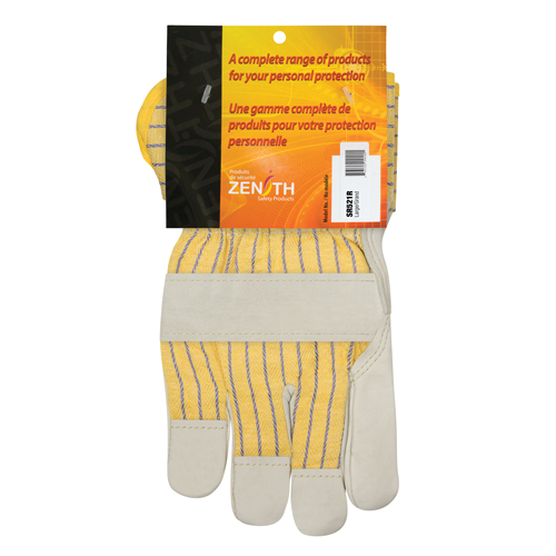 Winter-Lined Patch-Palm Fitters Gloves, Large, Grain Cowhide Palm, Cotton Fleece Inner Lining Stor-it Systems
