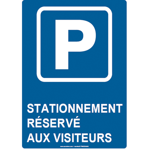 Reserved Parking Sign, 14" x 10", Aluminum, French with Pictogram Stor-it Systems