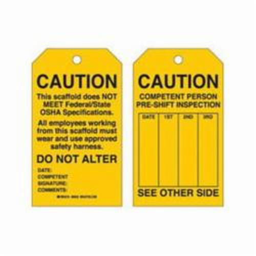Scaffold Safety Tags, Polyester, 4" W x 7" H, English Stor-it Systems