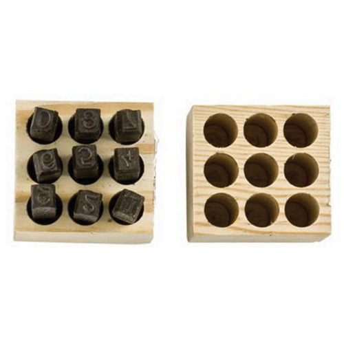 Jeux de tampons num&eacute;rot&eacute;s en acier, # 4/6/3/2/1/8/9/7/5, 1/4" Stor-it Systems