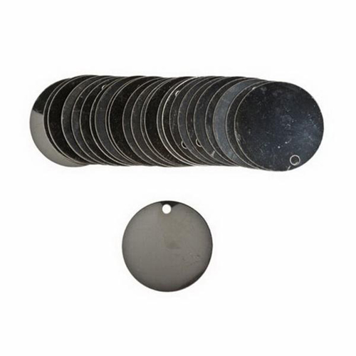 &eacute;tiquettes vierges inscriptibles pour vannes, Acier inoxydable, 1,5" dia. Stor-it Systems