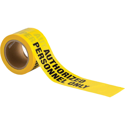 Ruban pour barricade, Anglais, 3" la x 200' lo, 3 mils, Noir sur jaune Stor-it Systems