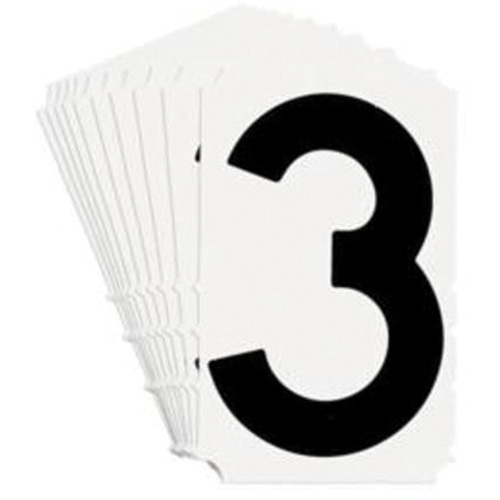 Quick-Align&reg; Individual Gothic Number and Letter Labels, 3, 4" H, Black Stor-it Systems