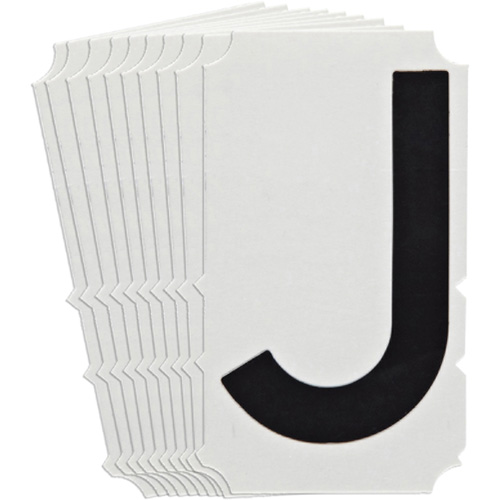 &eacute;tiquettes de lettres et chiffres gothiques individuels Quick-Align, J, 4" h, Noir Stor-it Systems