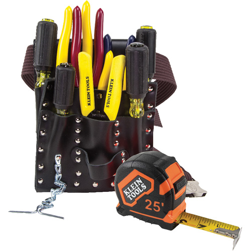 ENS OUTILS ELECTRICIEN A/POCHETTE CEINTURE, Cuir, Blanc Stor-it Systems