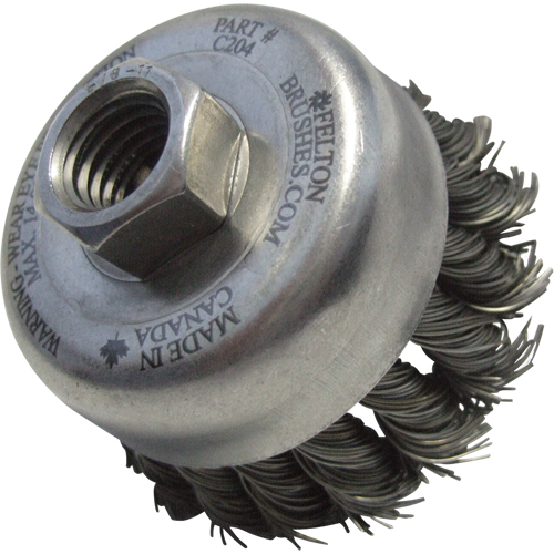 Knotted Wire Wheel Cup Brushes, 3-1/2" Dia. x 5/8"-11 Arbor Stor-it Systems