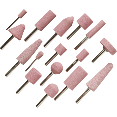 A60R Vitrified Mounted Points, A12, Aluminum Oxide, 11/16" Dia., 1-1/4" L, 60 Grit Stor-it Systems