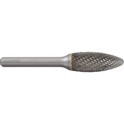 Fraise au carbure en forme de flamme ALLSTEEL, SH-5, 1/2" dia., 1/4" Tige, 1-1/4" Prof. de la coupe Stor-it Systems