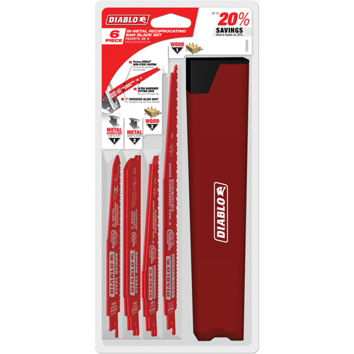 Ensemble de lames de scie alternative pour la coupe/d&eacute;molition du bois avec clous Stor-it Systems