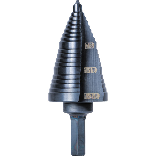3-Step Drill Bit, 7/8" - 1-3/8" , High Speed Steel Stor-it Systems