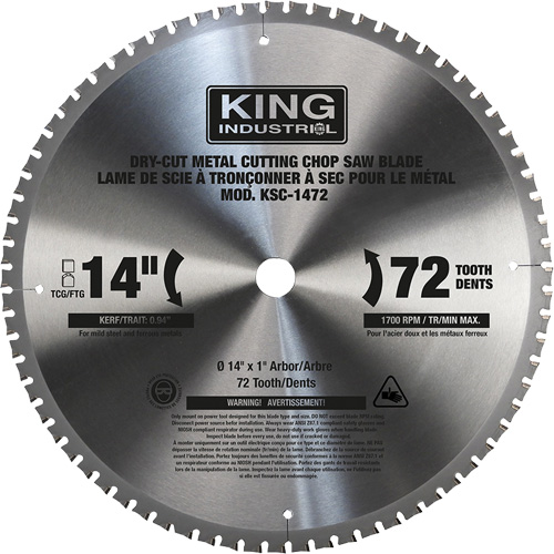 Lame de scie &agrave; tronçonner, 14", 72 dents, Pour M&eacute;tal Stor-it Systems