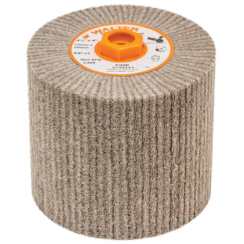 Blendex Surface Conditioning Drum, 4-1/2" Dia. x 4" W, 5/8"-11 Arbor, Fine Grit Stor-it Systems