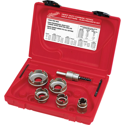 Trousse de fraises au carbure pour les m&eacute;taux en feuilles pour les &eacute;lectriciens, 7 morceaux Stor-it Systems