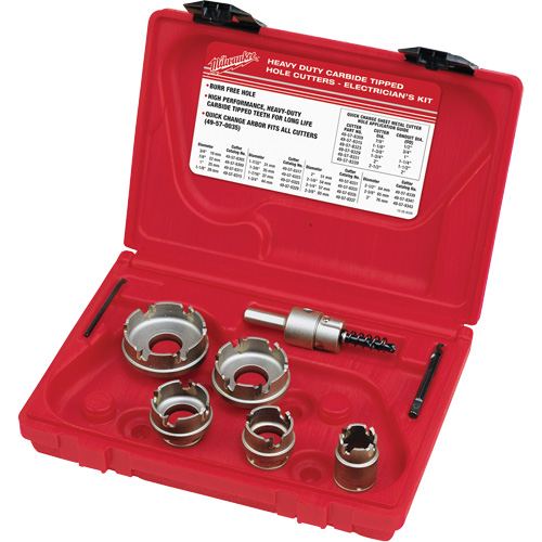 Trousse de fraises au carbure pour les m&eacute;taux en feuilles pour les &eacute;lectriciens, 5 morceaux Stor-it Systems