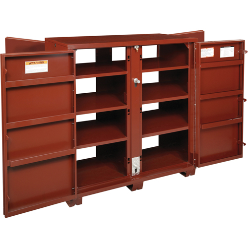 Armoire &agrave; tablettes Jobsite, Acier, 63,7 pi³, Rouge Stor-it Systems