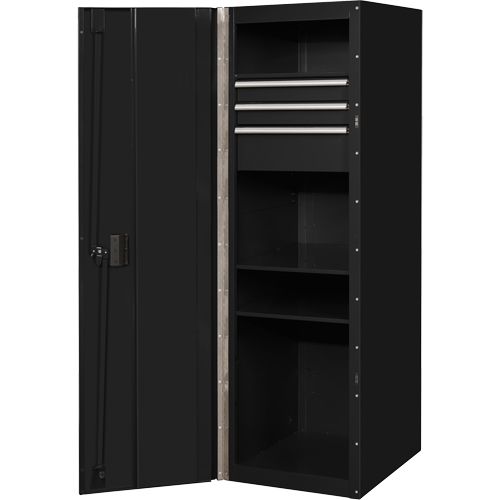 Armoire lat&eacute;rale s&eacute;rie RX, 3 tiroirs, 19" la x 25" p x 61" h, Noir Stor-it Systems