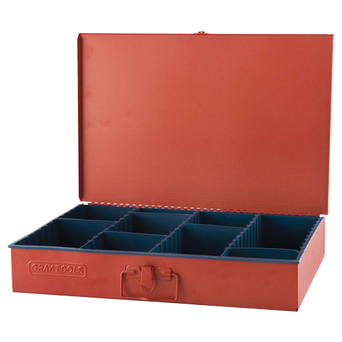 Coffre avec 12 compartiments ajustables, 12" P x 18" la x 3" h, Rouge Stor-it Systems