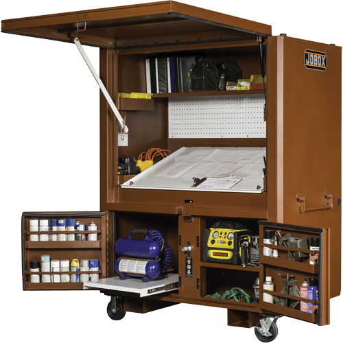 Field Office Jobsite Box, 33" W x 63" D x 80" H, Steel, Red Stor-it Systems