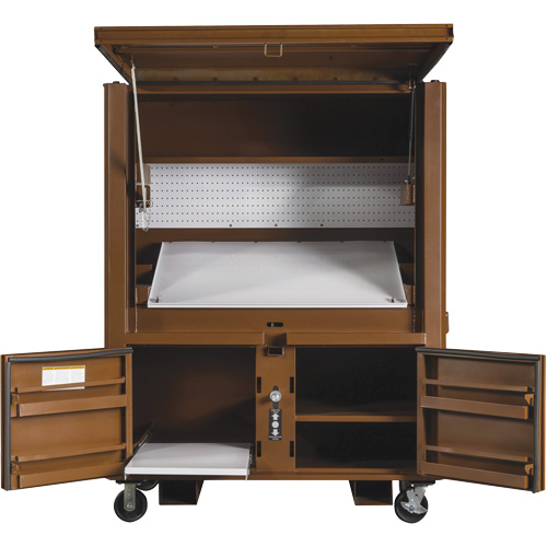 Field Office Jobsite Box, 33" W x 63" D x 80" H, Steel, Red Stor-it Systems