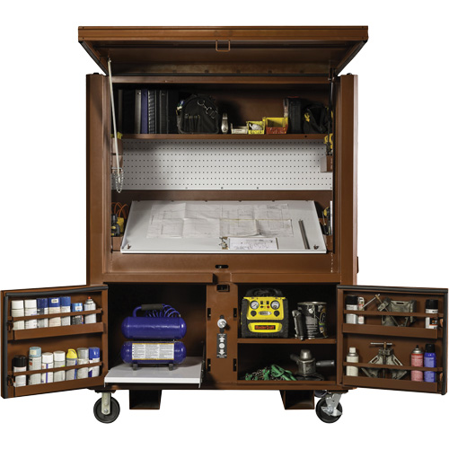 Field Office Jobsite Box, 33" W x 63" D x 80" H, Steel, Red Stor-it Systems