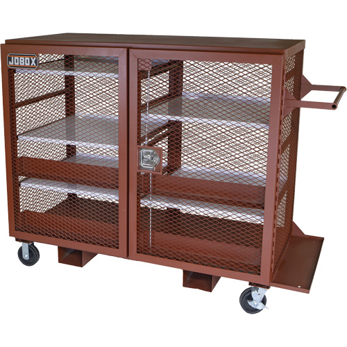 Armoire mobile en treillis, Acier, 49 pi³, Rouge Stor-it Systems