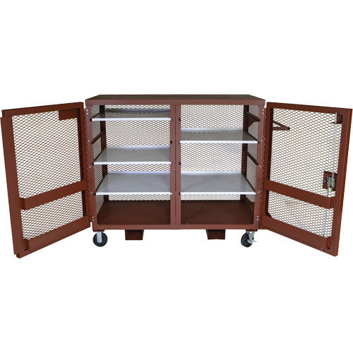 Armoire mobile en treillis, Acier, 49 pi³, Rouge Stor-it Systems