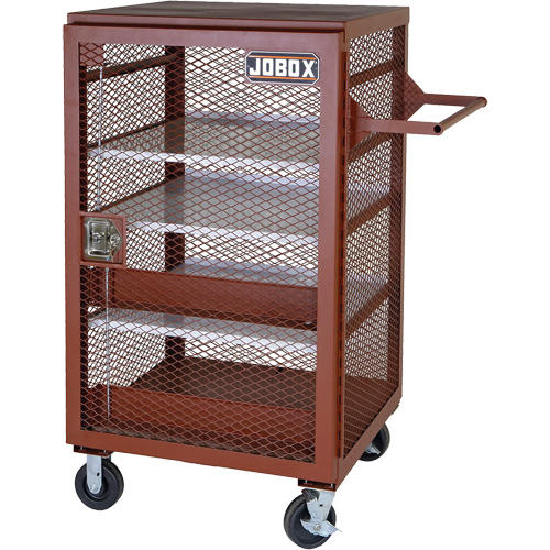 Armoire mobile en treillis, Acier, 22 pi³, Rouge Stor-it Systems