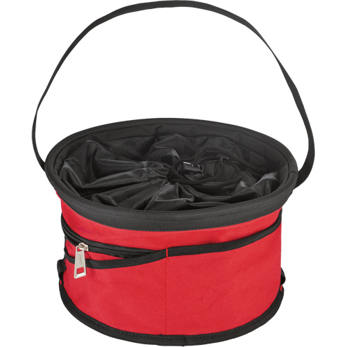 Sac range-tout style parachute, 11-4/5" lo x 11-4/5" la x 11" h, Nylon, Noir/Rouge Stor-it Systems