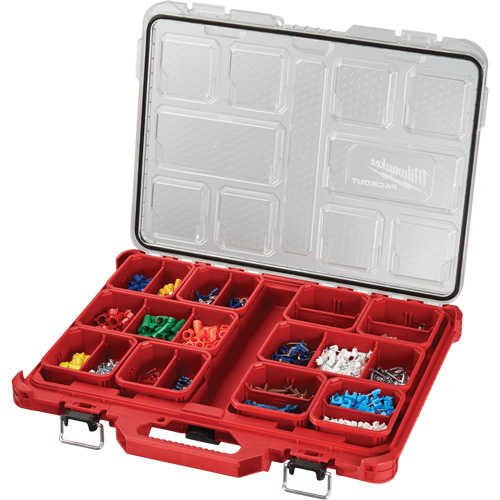 Packout Low-Profile Organizer, 19-3/4" x 16-2/5" x 2-1/2", Black/Red Stor-it Systems