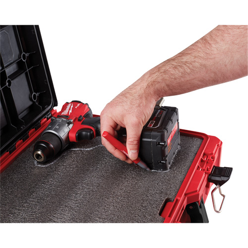 Coffre &agrave; outils avec partitions ajustables Packout, 20-7/10" x 15-1/5" x 6-1/5", Noir/Rouge Stor-it Systems