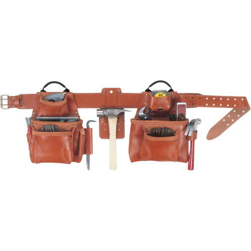 Ceinture &agrave; outils combin&eacute;e de luxe, Cuir, Havane Stor-it Systems