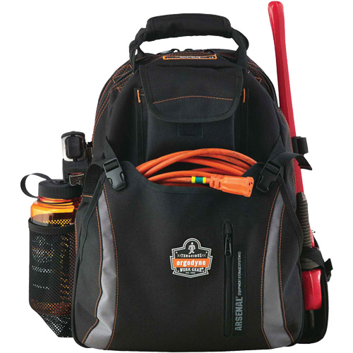 Arsenal&reg; 5843 Tool Backpack, 13-1/2" L x 8-1/2" W, Black, Polyester Stor-it Systems